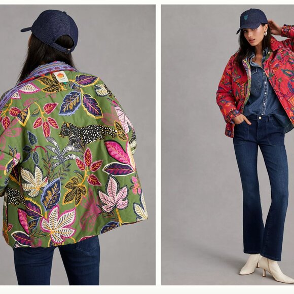 Farm Rio Mixed Prints Tapestry Reversible Jacket - Picture 4 of 15
